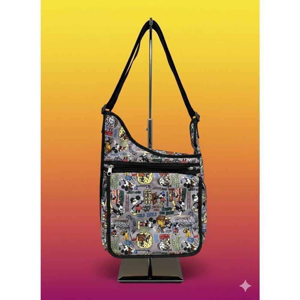 Walt Disney World Mickey Mouse Print Adjustable Messenger 3 Pocket Bag
